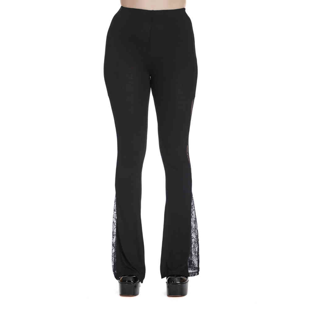 Banned - Decay Glam Lace Flared broek - Zwart
